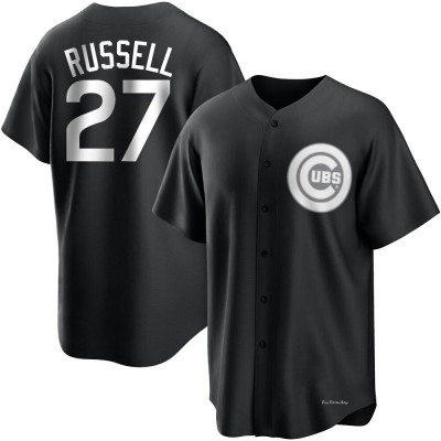 Men's Addison Russell Chicago Cubs Replica Black/White Jersey