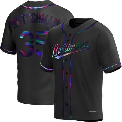 Men's Adley Rutschman Baltimore Orioles Replica Black Holographic Alternate Jersey