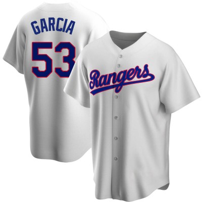 Men's Adolis Garcia Texas Rangers Replica White Home Cooperstown Collection Jersey