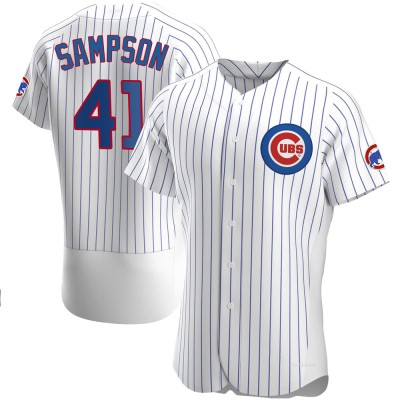 Men's Adrian Sampson Chicago Cubs Authentic White Home Jersey