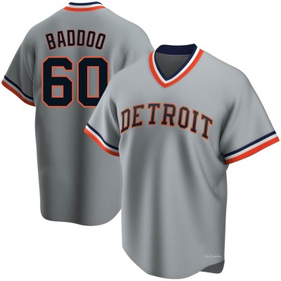 Men's Akil Baddoo Detroit Tigers Replica Gray Road Cooperstown Collection Jersey