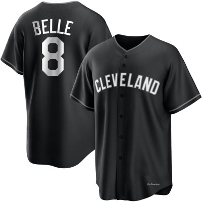 Men's Albert Belle Cleveland Guardians Replica Black/White Jersey