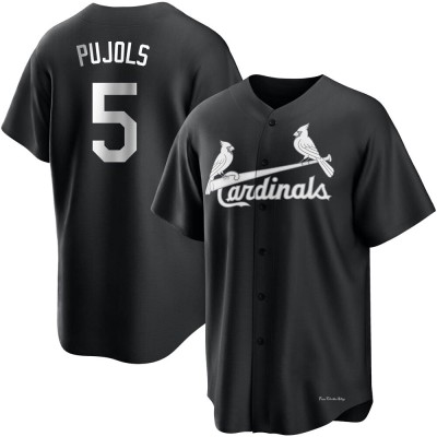 Men's Albert Pujols St. Louis Cardinals Replica Black/White Jersey