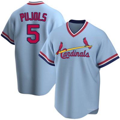 Men's Albert Pujols St. Louis Cardinals Replica Light Blue Road Cooperstown Collection Jersey
