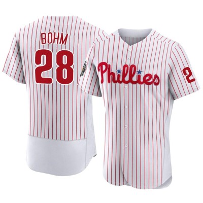 Men's Alec Bohm Philadelphia Phillies Authentic White 2022 World Series Home Jersey