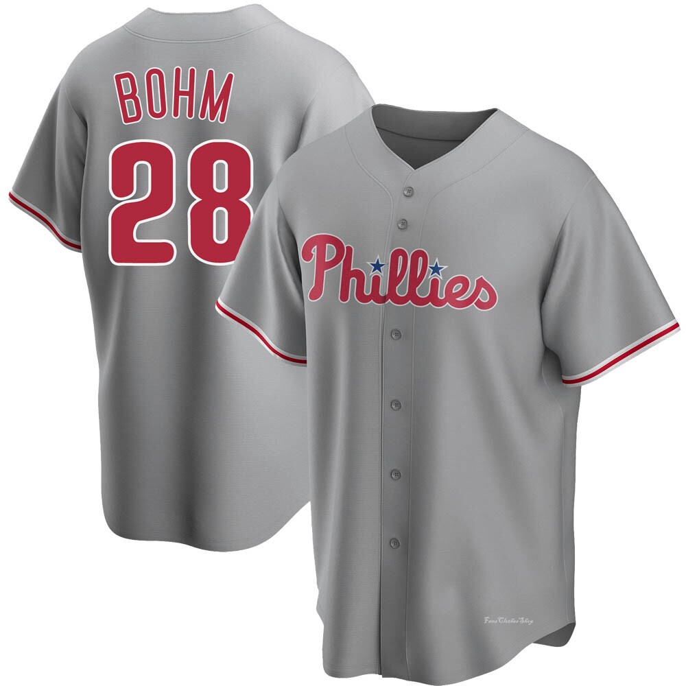 Men's Alec Bohm Philadelphia Phillies Replica Gray Road Jersey