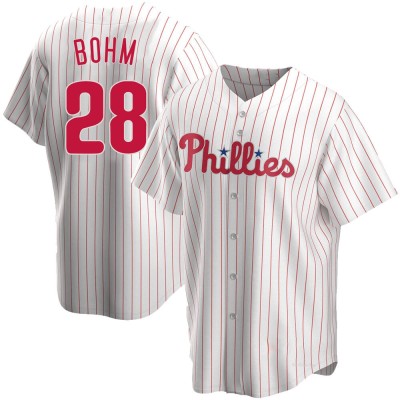 Men's Alec Bohm Philadelphia Phillies Replica White Home Jersey