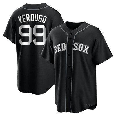 Men's Alex Verdugo Boston Red Sox Replica Black/White Jersey
