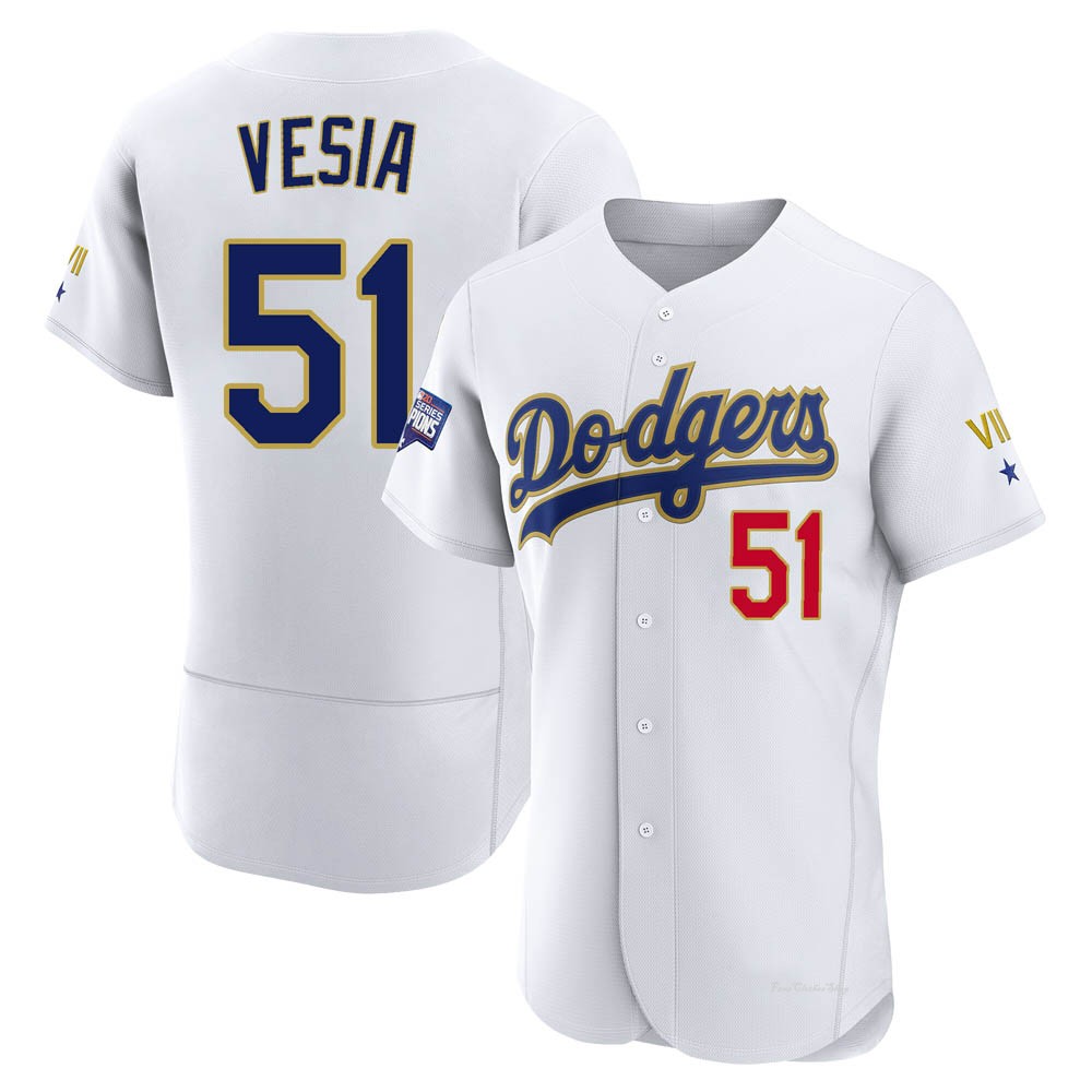 Men's Alex Vesia Los Angeles Dodgers Authentic White/Gold 2021 Gold Program Player Jersey