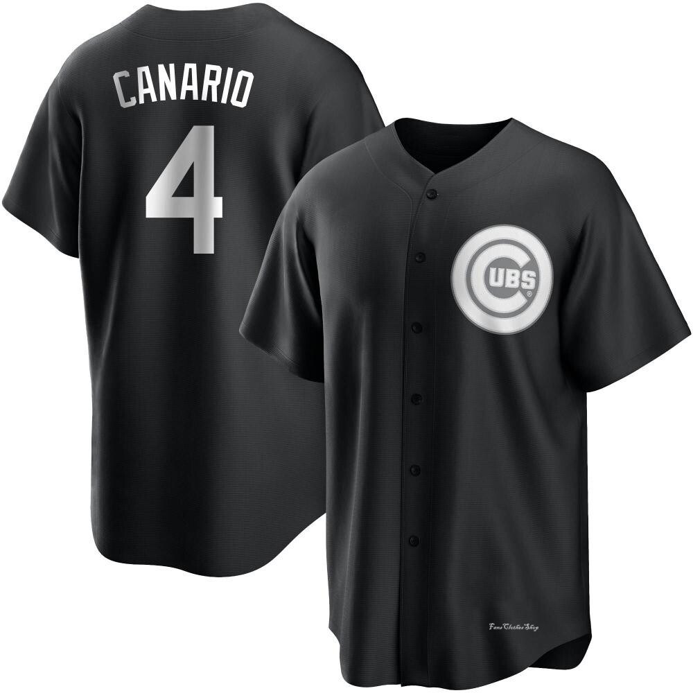 Men's Alexander Canario Chicago Cubs Replica Black/White Jersey