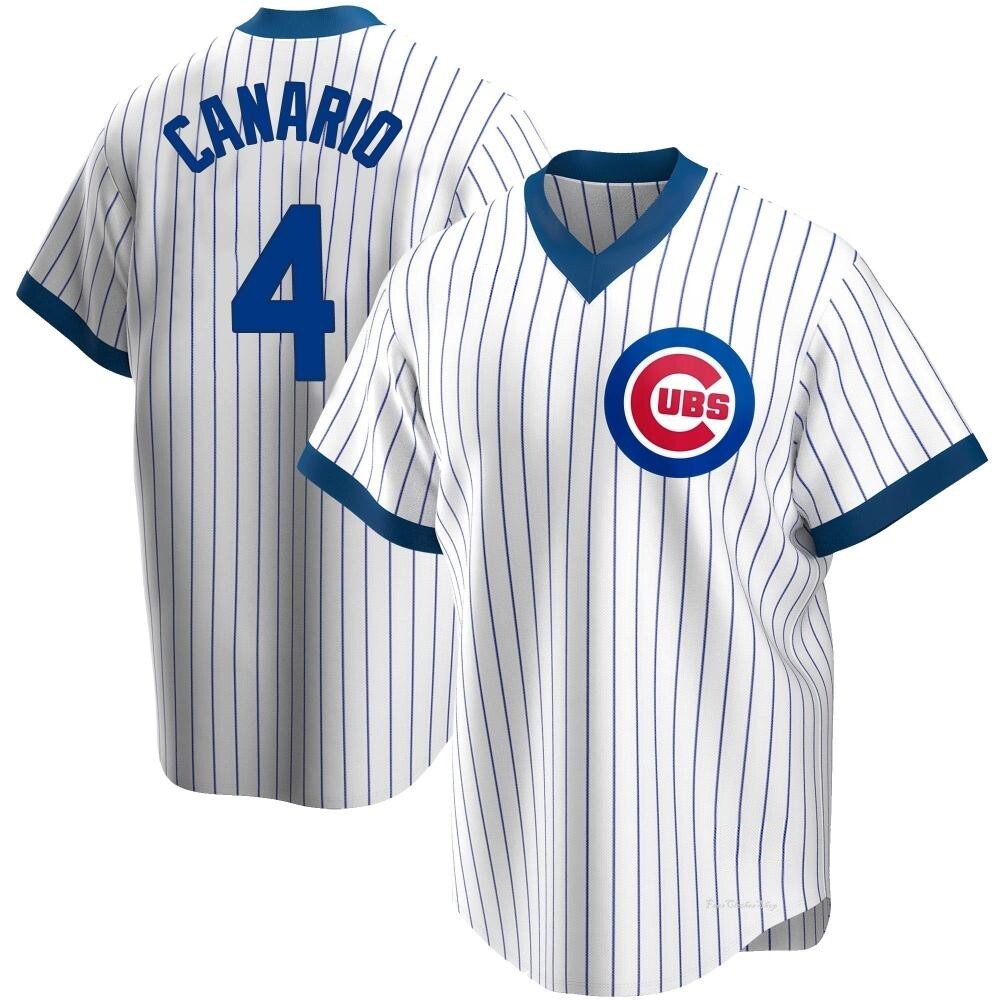 Men's Alexander Canario Chicago Cubs Replica White Home Cooperstown Collection Jersey