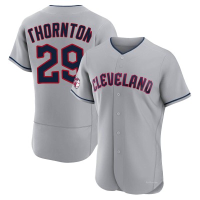 Men's Andre Thornton Cleveland Guardians Authentic Gray Road Jersey