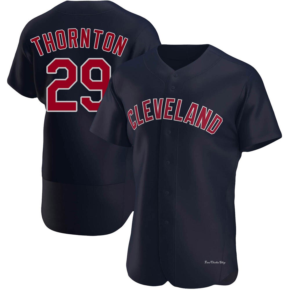 Men's Andre Thornton Cleveland Guardians Authentic Navy Alternate Jersey