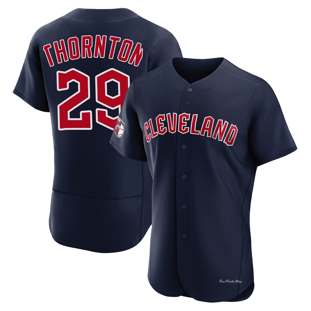 Men's Andre Thornton Cleveland Guardians Authentic Navy Alternate Jersey