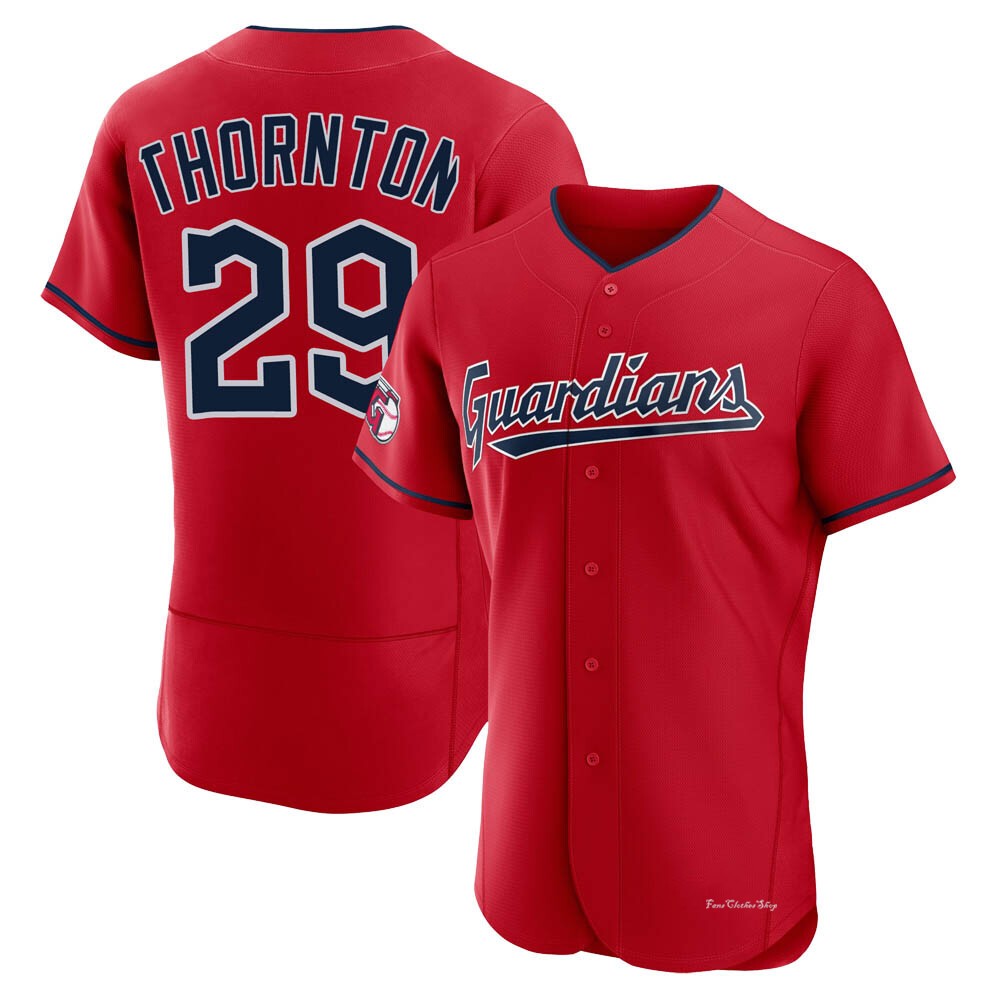 Men's Andre Thornton Cleveland Guardians Authentic Red Alternate Jersey