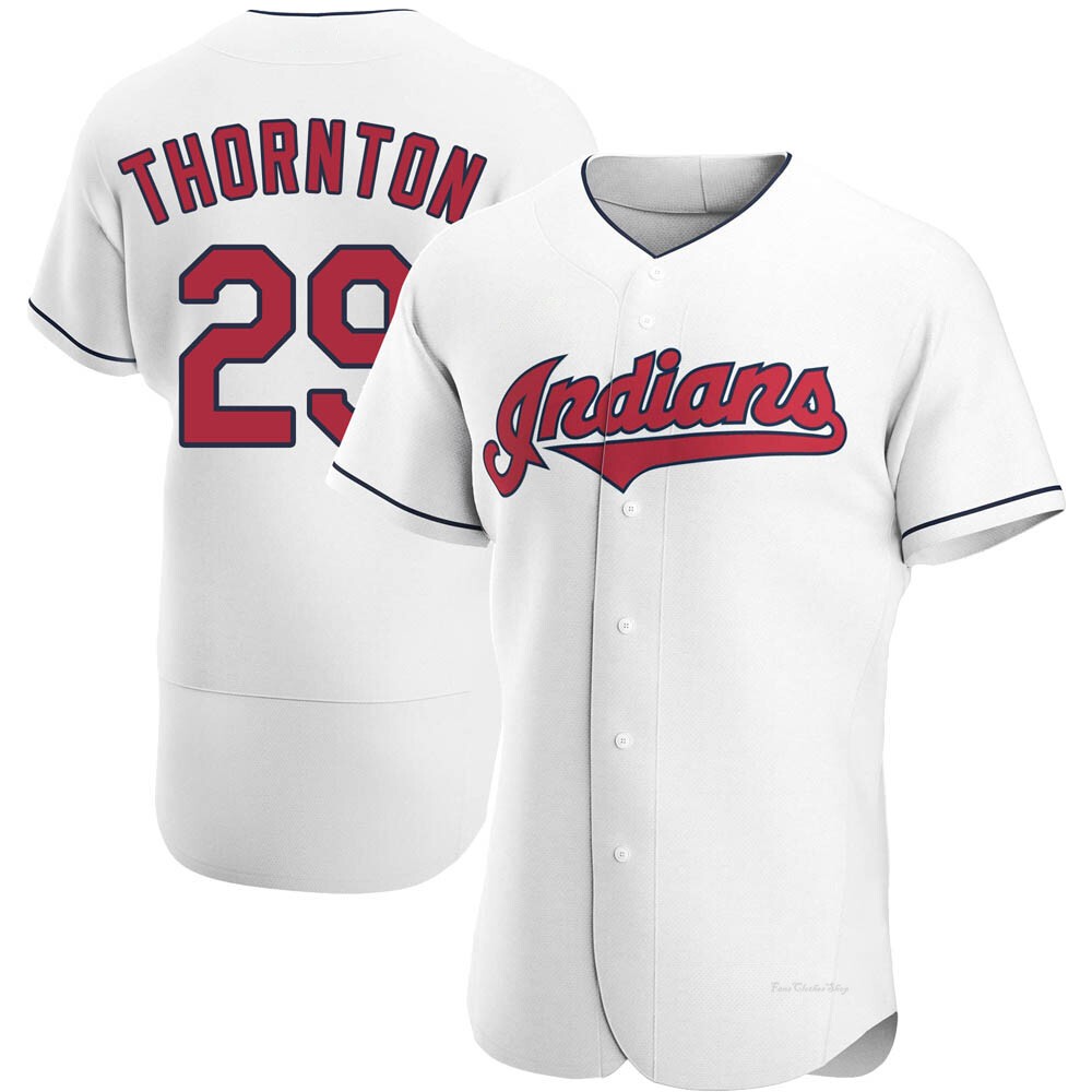 Men's Andre Thornton Cleveland Guardians Authentic White Home Jersey