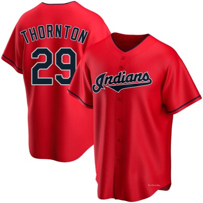 Men's Andre Thornton Cleveland Guardians Replica Red Alternate Jersey