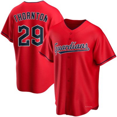 Men's Andre Thornton Cleveland Guardians Replica Red Alternate Jersey