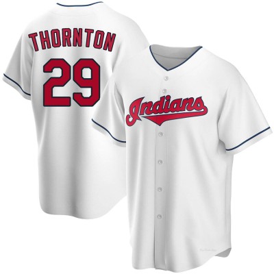 Men's Andre Thornton Cleveland Guardians Replica White Home Jersey