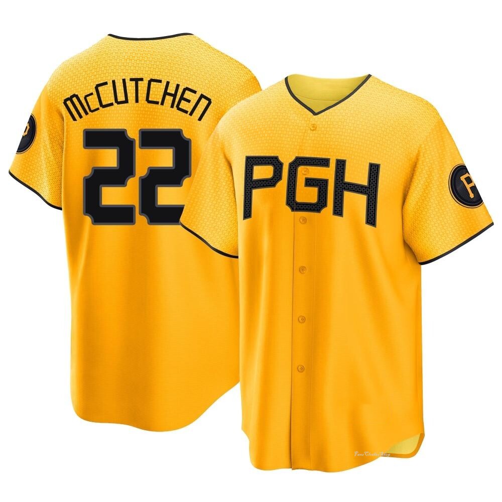 Men's Andrew McCutchen Pittsburgh Pirates Replica Gold 2023 City Connect Jersey
