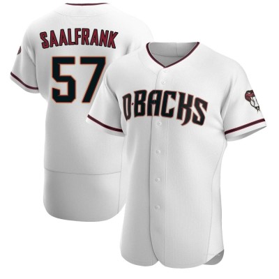 Men's Andrew Saalfrank Arizona Diamondbacks Authentic White/Crimson Home Jersey