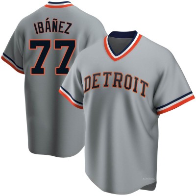 Men's Andy Ibanez Detroit Tigers Replica Gray Road Cooperstown Collection Jersey