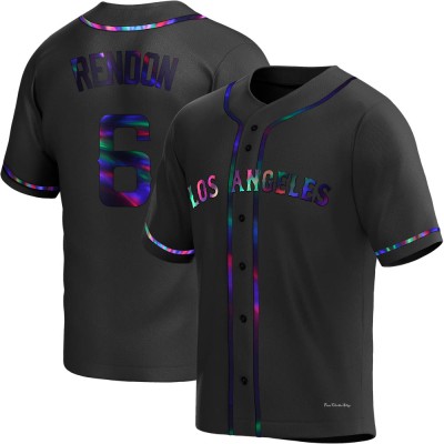 Men's Anthony Rendon Los Angeles Angels Replica Black Holographic Alternate Jersey