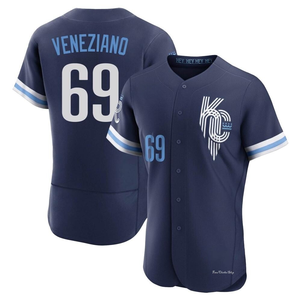 Men's Anthony Veneziano Kansas City Royals Authentic Navy 2022 City Connect Jersey