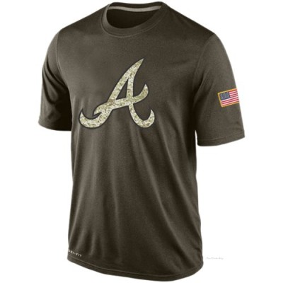 Men's Atlanta Braves Olive Dri-Fit Salute To Service KO Performance T-Shirt