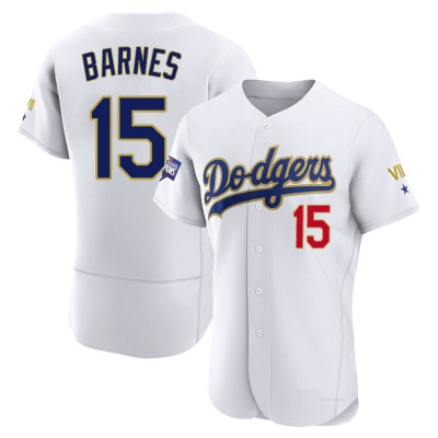Men's Austin Barnes Los Angeles Dodgers Authentic White/Gold 2021 Gold Program Player Jersey