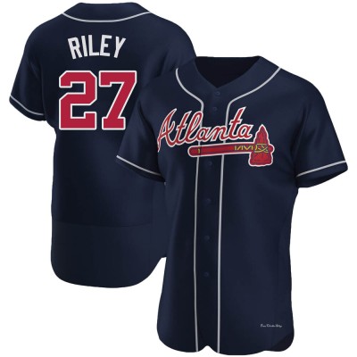 Men's Austin Riley Atlanta Braves Authentic Navy Alternate Jersey