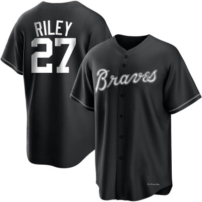 Men's Austin Riley Atlanta Braves Replica Black/White Jersey
