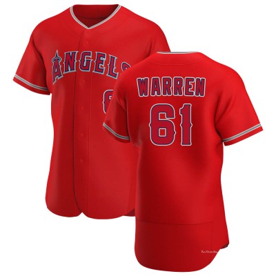 Men's Austin Warren Los Angeles Angels Authentic Scarlet Alternate Jersey