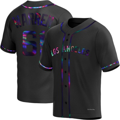 Men's Austin Warren Los Angeles Angels Replica Black Holographic Alternate Jersey