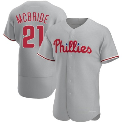 Men's Bake Mcbride Philadelphia Phillies Authentic Gray Road Jersey
