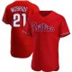 Men's Bake Mcbride Philadelphia Phillies Authentic Red Alternate Jersey