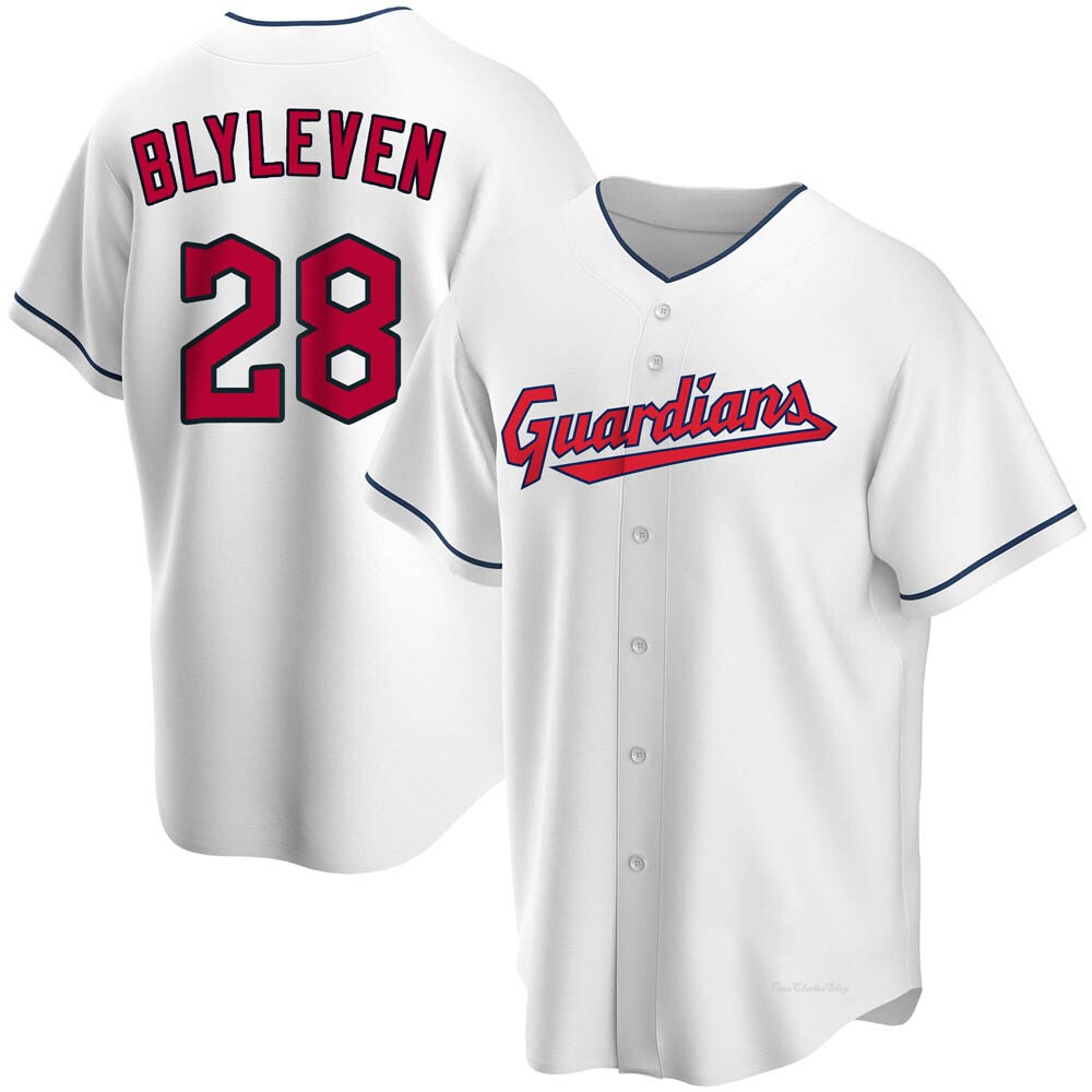 Men's Bert Blyleven Cleveland Guardians Replica White Home Jersey