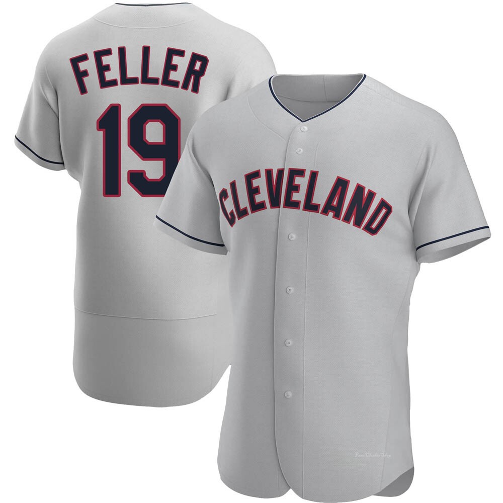 Men's Bob Feller Cleveland Guardians Authentic Gray Road Jersey
