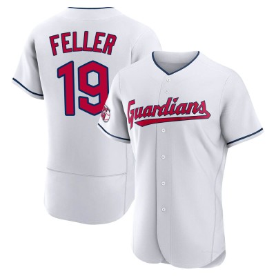 Men's Bob Feller Cleveland Guardians Authentic White Home Jersey