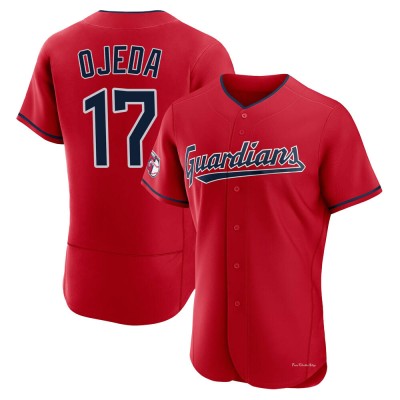 Men's Bob Ojeda Cleveland Guardians Authentic Red Alternate Jersey