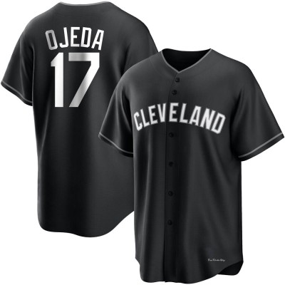 Men's Bob Ojeda Cleveland Guardians Replica Black/White Jersey