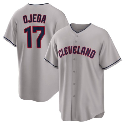 Men's Bob Ojeda Cleveland Guardians Replica Gray Road Jersey