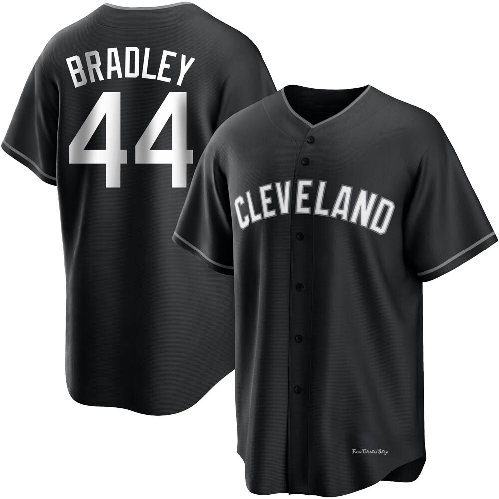 Men's Bobby Bradley Cleveland Guardians Replica Black/White Jersey