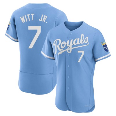Men's Bobby Witt Jr. Kansas City Royals Authentic Light Blue 2022 Alternate Jersey
