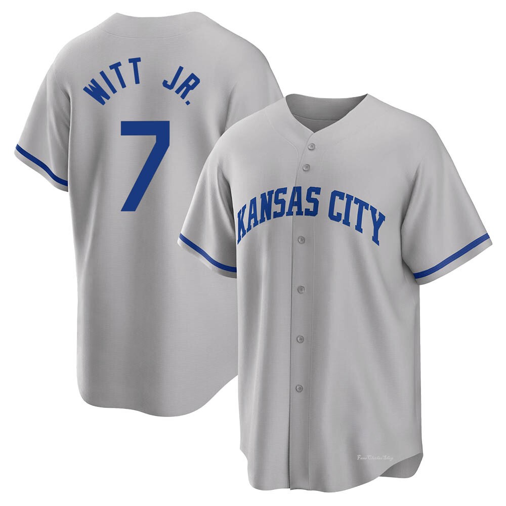Men's Bobby Witt Jr. Kansas City Royals Replica Gray 2022 Road Jersey
