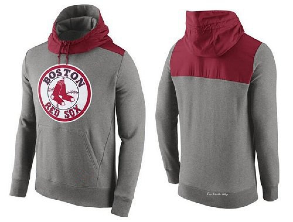 Men's Boston Red Sox Gray Cooperstown Collection Hybrid Pullover Hoodie