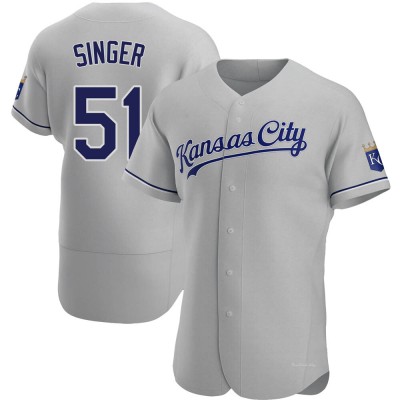 Men's Brady Singer Kansas City Royals Authentic Gray Road Jersey