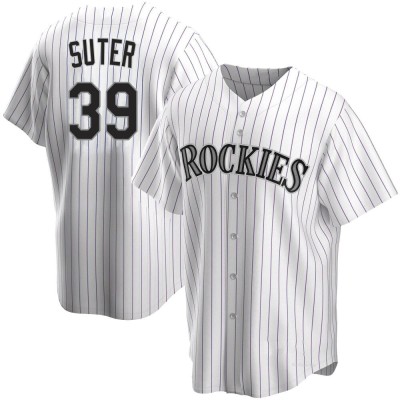 Men's Brent Suter Colorado Rockies Replica White Home Jersey