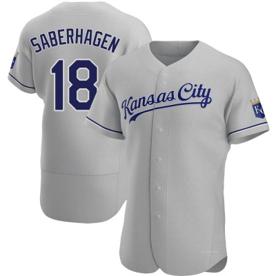 Men's Bret Saberhagen Kansas City Royals Authentic Gray Road Jersey