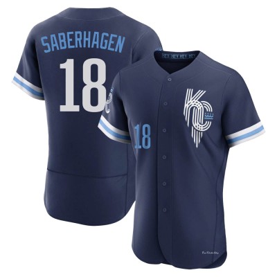 Men's Bret Saberhagen Kansas City Royals Authentic Navy 2022 City Connect Jersey